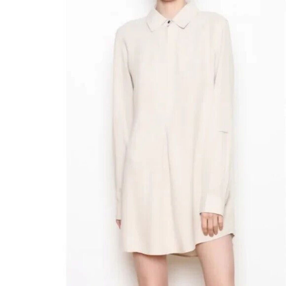 Tyler Boe‎ Womens Silk Long Sleeve Tunic Popover Top XS Beige